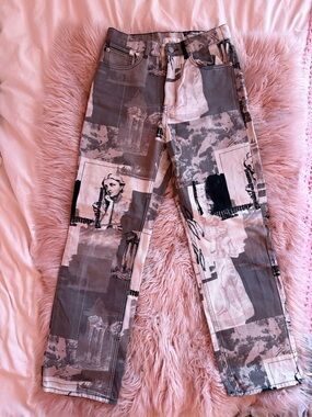 BDG Graphic Print Straight Leg Jeans